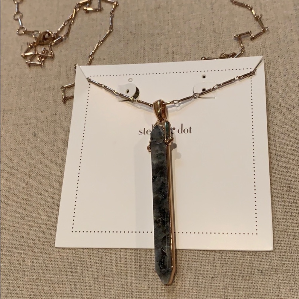 Stella & Dot Stone Rebel Necklace Rose Gold